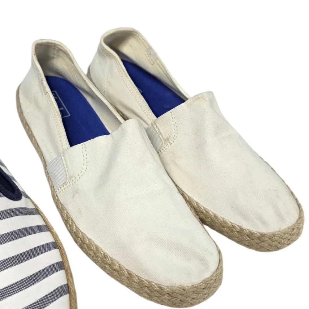 Keds Ortholite Slip On Shoes, Espadrilles, Striped, Cream, Casual, Set of 2, 9.5 - Picture 4 of 12